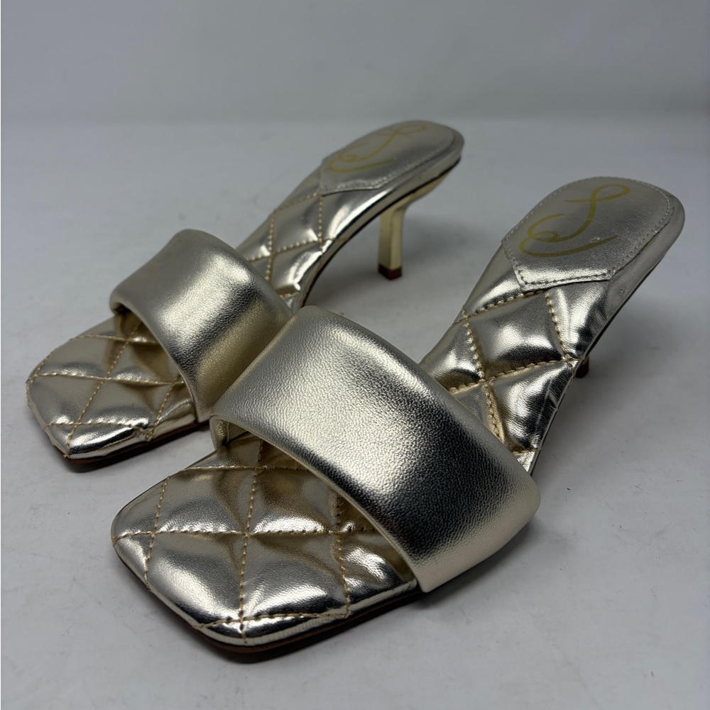 Sam Edelman Gold Starla Heeled Open-toed Sandal Women’s 7.  New no box.